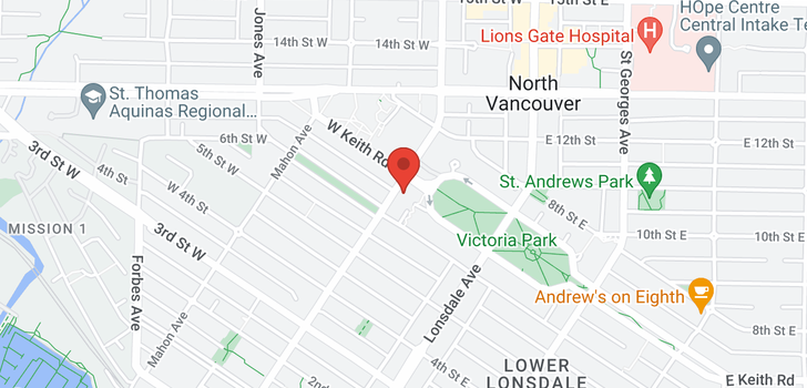 map of 308 683 W VICTORIA PARK